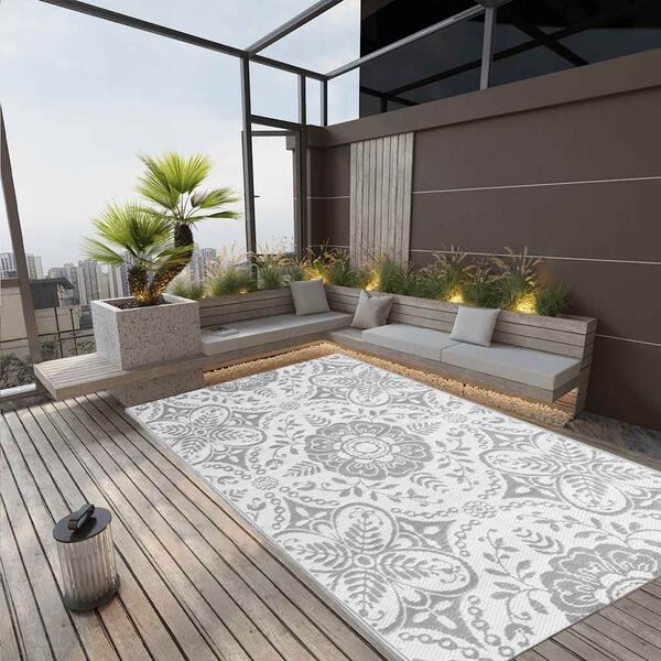 vidaXL Outdoor Carpet ARAKIL Light Grey 190x290 cm PP