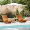 vidaXL Lounger 2-person 2 pcs Brown 154 x 60 x 74 cm Solid Acacia Wood