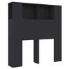 vidaXL Headboard Cabinet Black 100x18.5x102.5 cm
