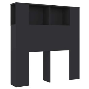 vidaXL Headboard Cabinet Black 100x18.5x102.5 cm