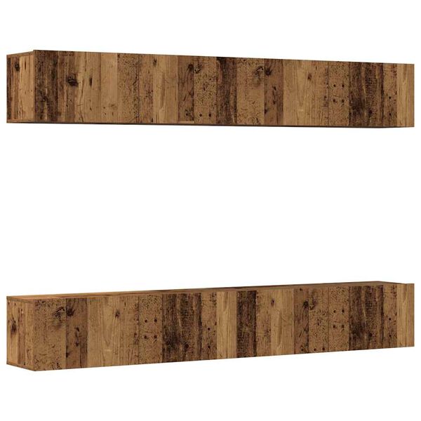 vidaXL Wall Mounted TV Cabinets 4 pcs Old Wood 100x30x30 cm