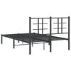vidaXL Metal Bed Frame without Mattress with Headboard Black 120x190cm