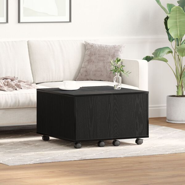 vidaXL Coffee Table Black oak 60 x 60 x 38 cm Engineered wood
