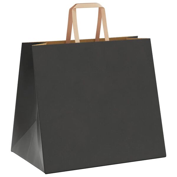 vidaXL Paper Bags 50 pcs with Handles Black 32x22x28 cm