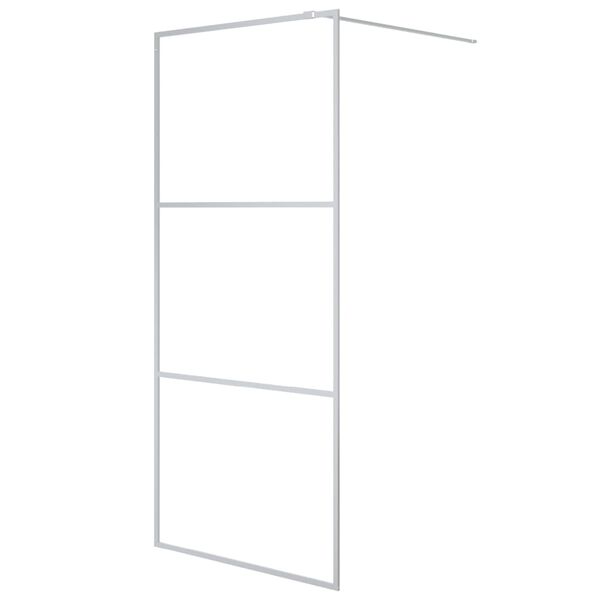 vidaXL Walk-in Shower Wall Silver 90x195 cm Clear ESG Glass