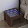 vidaXL Bedside Table with Infinity LED Brown Oak 40x40x30 cm