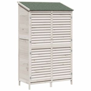 vidaXL Garden Shed White 106 x 56 x 176.5 cm Solid Fir Wood