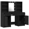 vidaXL Dressing Table Set with Drawer 3 pcs Black Oak Engineered Wood