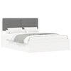 vidaXL Bed Frame with Upholstered Headboard Light Grey 140 x 200 cm