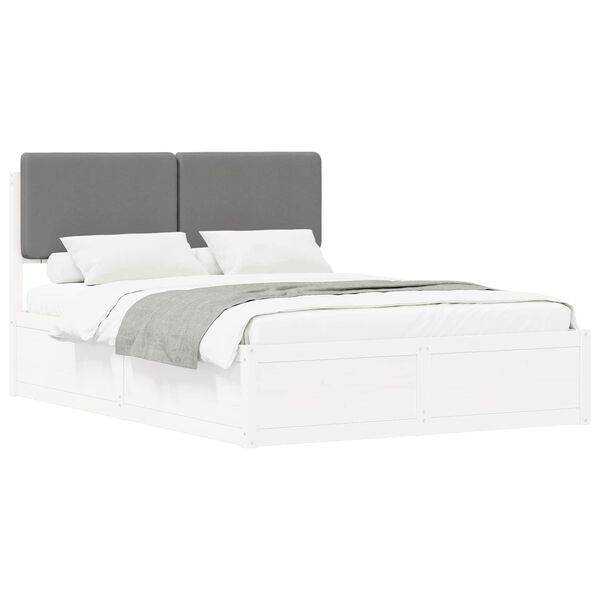 vidaXL Bed Frame with Upholstered Headboard Light Grey 140 x 200 cm