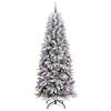 vidaXL Artificial Christmas Tree with 300 LEDs with Stand White 210 cm