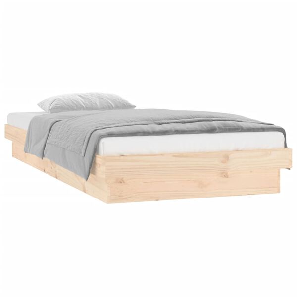 vidaXL LED Bed Frame without Mattress 100x200 cm Solid Wood