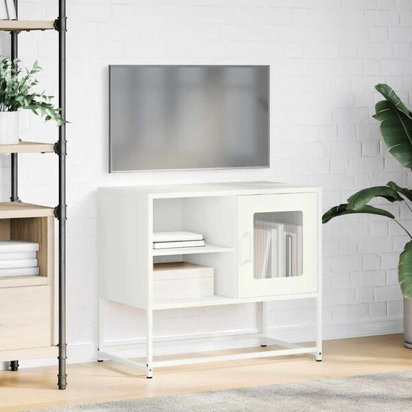 vidaXL TV Cabinet White 68x39x60.5 cm Steel