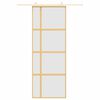 vidaXL Sliding Door Gold 76x205 cm Frosted ESG Glass and Aluminium