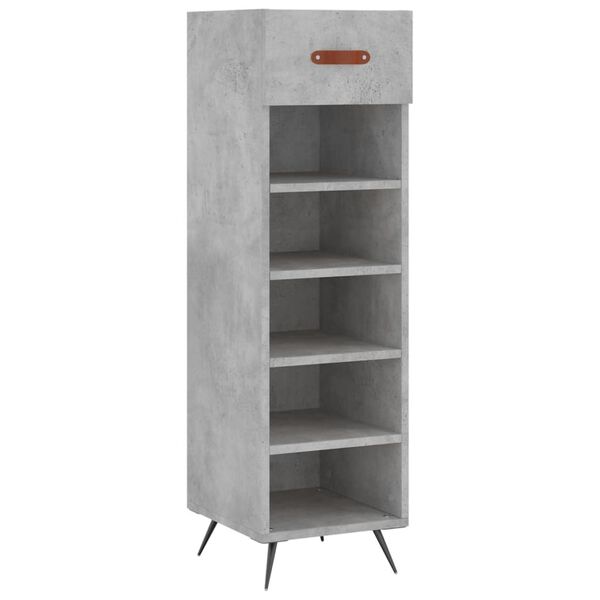 vidaXL Shoe Cabinet Concrete Grey 30x35x105 cm Engineered Wood