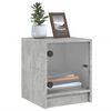 vidaXL Bedside Cabinets with Glass Doors 2 pcs Concrete Grey 35x37x42 cm