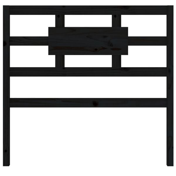 vidaXL Bed Headboard Black 80.5x4x100 cm Solid Wood Pine