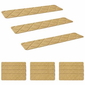 vidaXL Stair Mats 15 pcs 76 x 20 cm Beige Polyester Rectangular