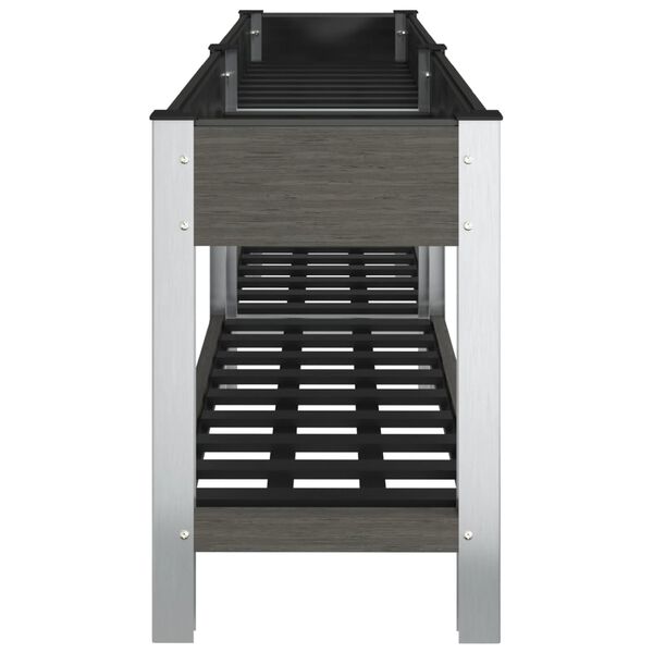 vidaXL Garden Raised Bed with Shelf Grey 200x50x75 cm WPC