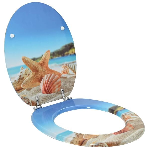 vidaXL Toilet Seat Light Blue 44 x 38 cm MDF board