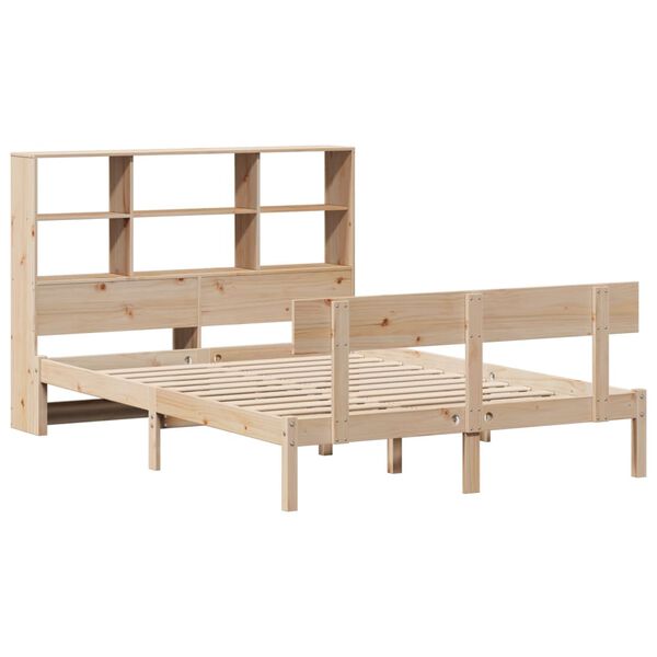 vidaXL Bookcase Bed without Mattress 160x200 cm Solid Wood Pine