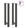 vidaXL Bar Table Legs Anthracite 2 pcs 40x(110-111) cm Steel