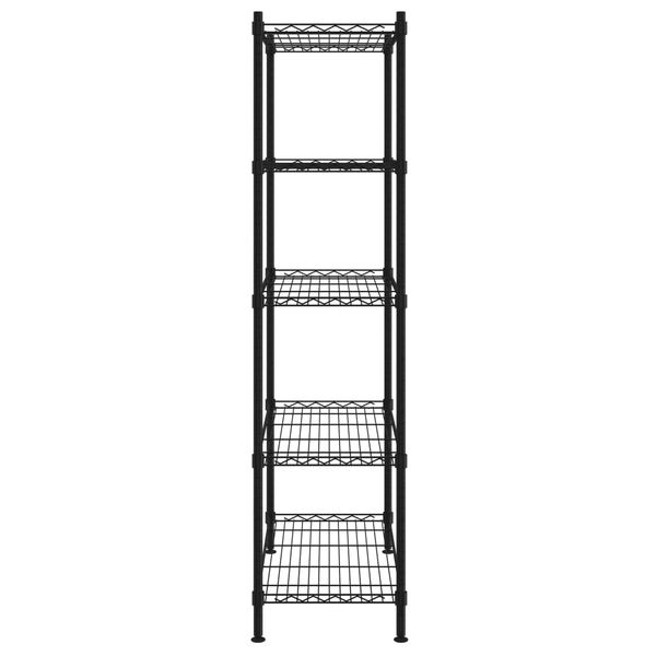 vidaXL 5-Tier Storage Shelf 90x35x180 cm Black 250 kg