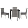 vidaXL Garden Dining Set 5 pcs Grey Poly rattan
