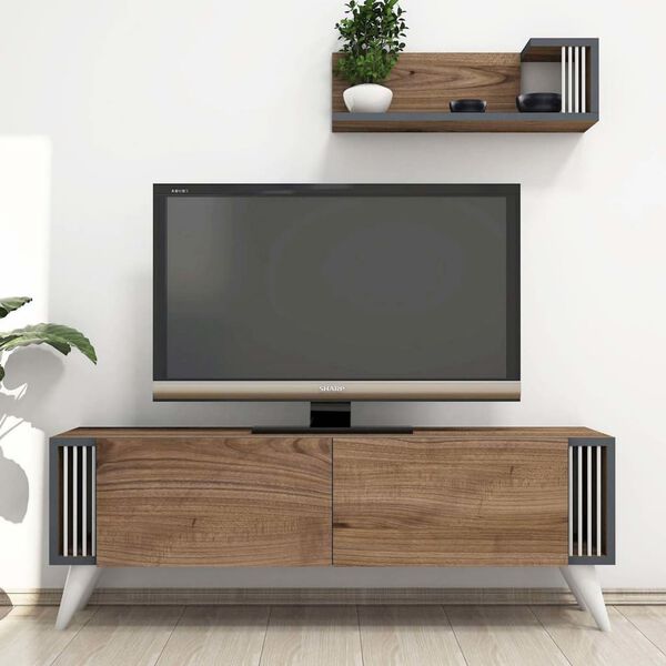 Homemania TV Stand Nicol 120x31x42 cm Walnut