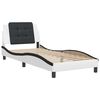 vidaXL Bed Frame without Mattress "Zadar" White and Black 90x190 cm Single Faux Leather