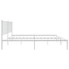 vidaXL Metal Bed Frame without Mattress with Headboard White 160x200cm