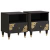 vidaXL Bedside Cabinet 2 pcs Black 40 x 33 x 46 cm Solid Mango Wood