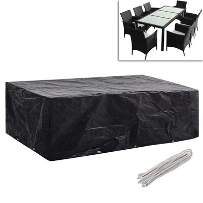 vidaXL Garden Furniture Covers 2pcs 8 Person Poly Rattan 300x140 cm