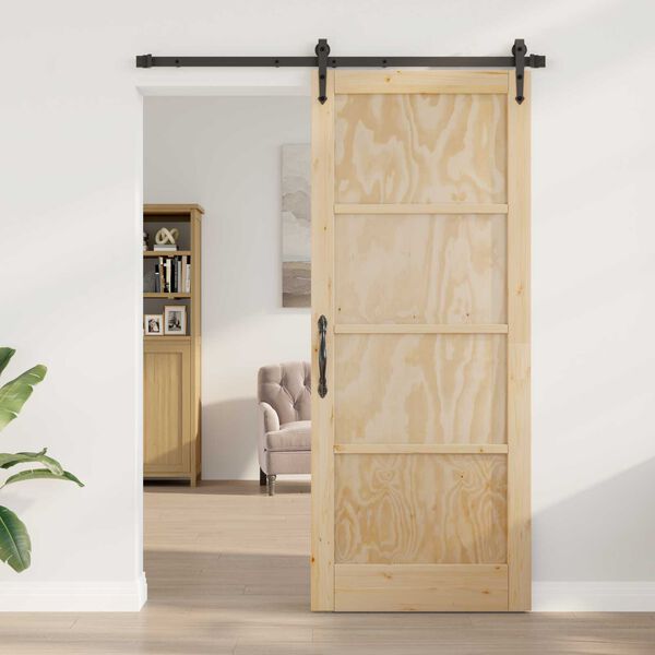 vidaXL Sliding Door ORKDAL Brown 86 x 211 cm Solid Pine Wood