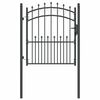 vidaXL Fence Gate with Spikes Grey 125 x 100 cm Powder-coated steel