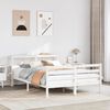 vidaXL Bed Frame with Headboard without Mattress White 150x200 cm King Size
