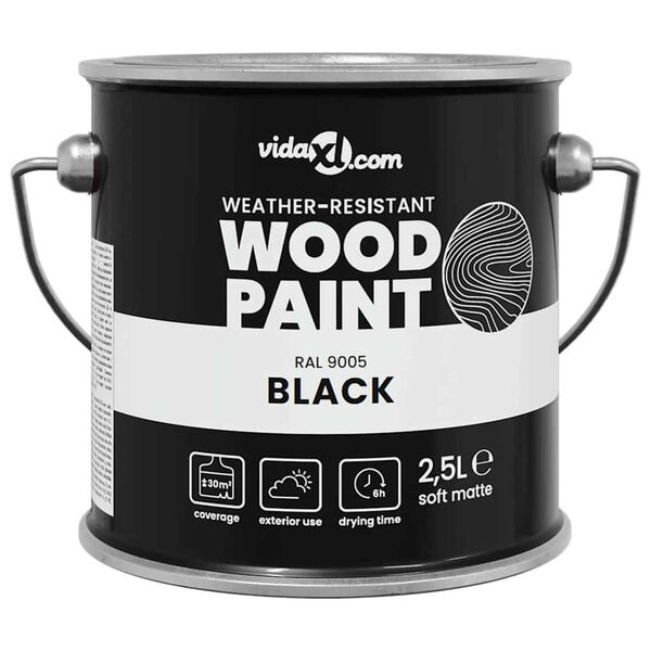 vidaXL Wood Paint Black 16.5 x 16.5 x 15.9 cm Wall Print