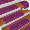 vidaXL Stair Mats 15 pcs 65x21x4 cm Violet Rectangular Edge