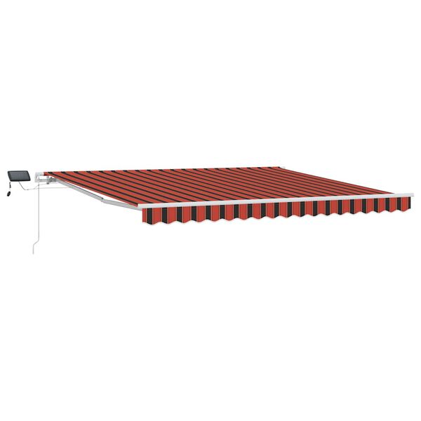vidaXL Retractable Awning Manual Orange and brown 400 x 300 cm