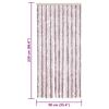 vidaXL Fly Curtain Silver Grey and Pink 90x220 cm Chenille