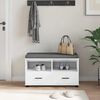 vidaXL Hall Bench with Cushion with Drawer White 80 x 38 x 46 cm