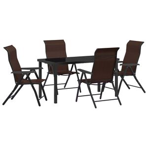 vidaXL Garden Dining Set Height-Adjustable 5 pcs Brown Poly rattan