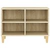 vidaXL TV Cabinet with Solid Wood Legs Sonoma Oak 69.5x30x50 cm