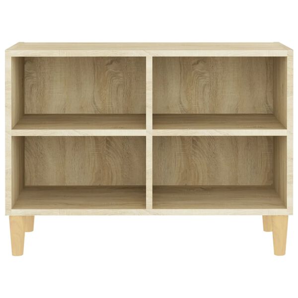 vidaXL TV Cabinet with Solid Wood Legs Sonoma Oak 69.5x30x50 cm