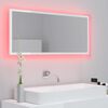 vidaXL LED Bathroom Mirror High Gloss White 100x8.5x37 cm Acrylic
