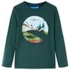 vidaXL Kids' T-shirt with Long Sleeves Dark Green 116