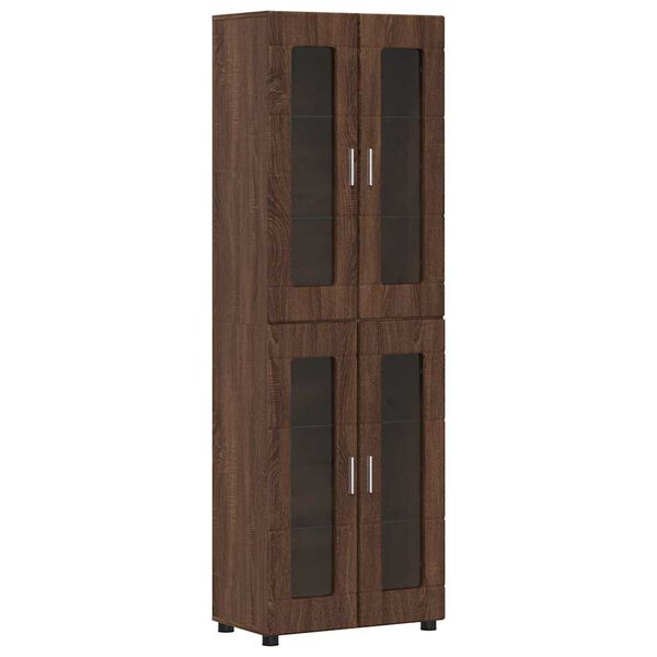 vidaXL Highboard FLORIN Brown Oak 60 x 35 x 182 cm Engineered Wood