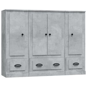 vidaXL Highboards 3 pcs Concrete Grey Engineered Wood
