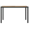 vidaXL Garden Table Black and Brown 123x60x74 cm Solid Acacia Wood
