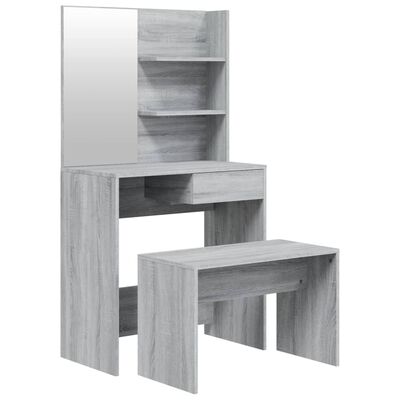 vidaXL Dressing Table Set Grey Sonoma 74.5x40x141 cm